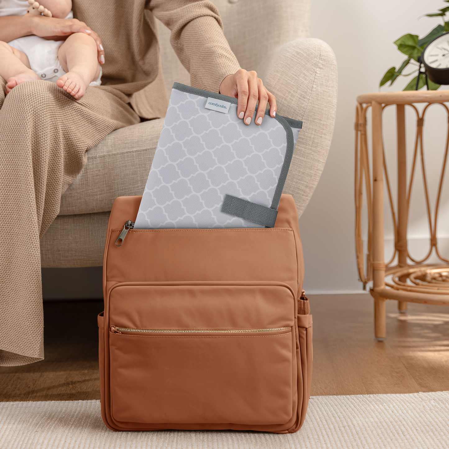 Compact Changing Pad by Comfy Cubs - Grey Pattern