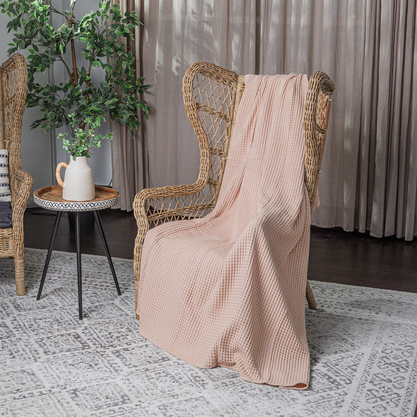 Adult Waffle Blankets by Comfy Cubs in Blush