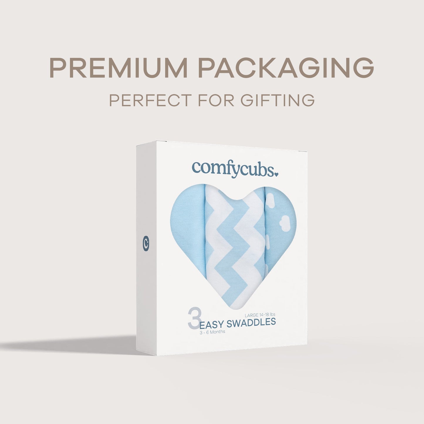 Easy Swaddle Blankets by Comfy Cubs - Blue, Pack of 3
