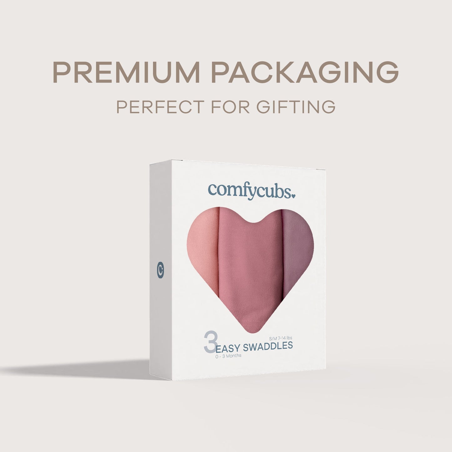 Easy Swaddle Blankets by Comfy Cubs - Blush, Mauve, Mulberry, Pack of 3