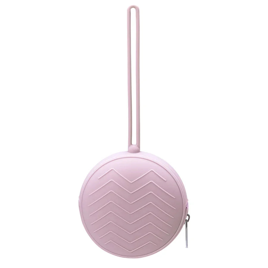 Round Zip Up Silicone Pacifier Case Holder