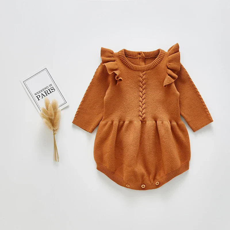 Ruffle Sleeve Knitted Bodysuit
