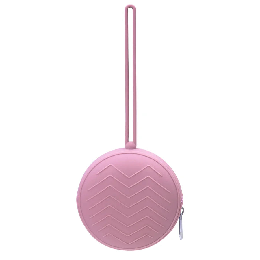 Round Zip Up Silicone Pacifier Case Holder