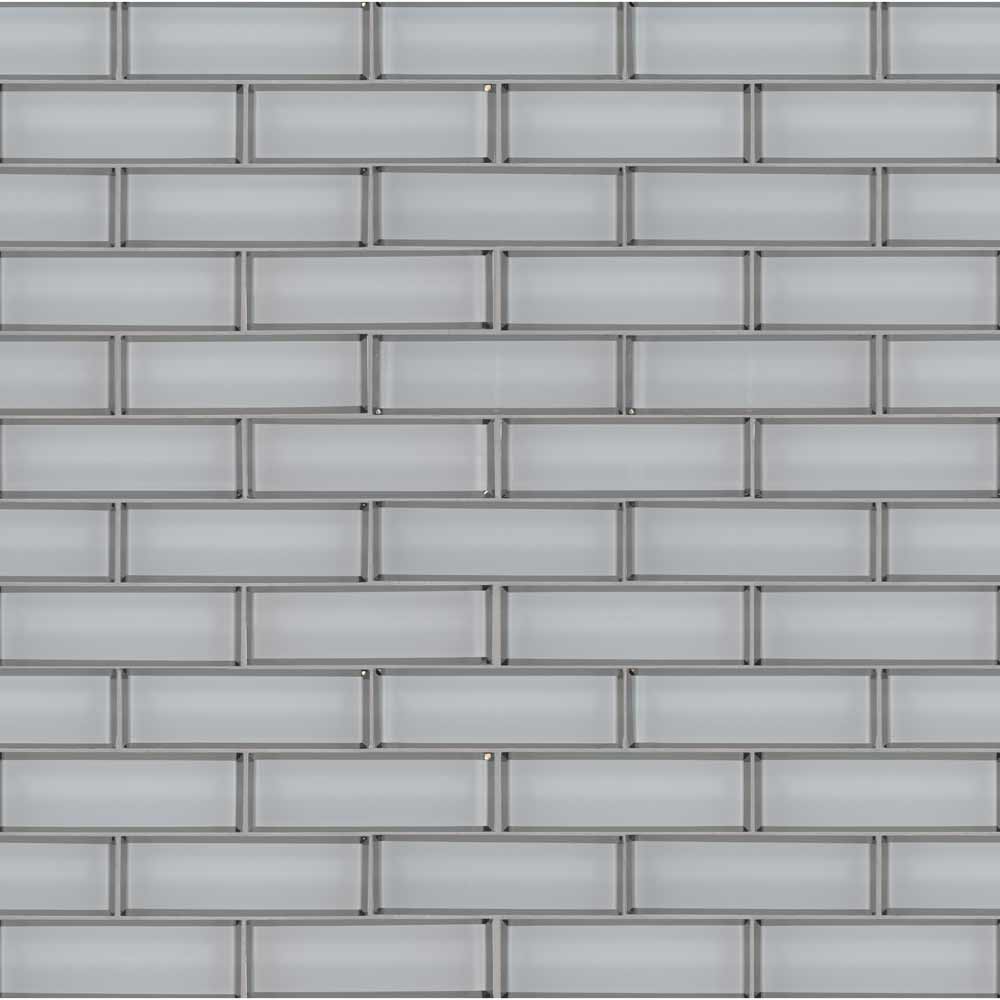 Ice Bevel Subway 11.73"x11.73" Glass Mesh-Mounted Mosaic Tile 2"x6" - MSI Collection