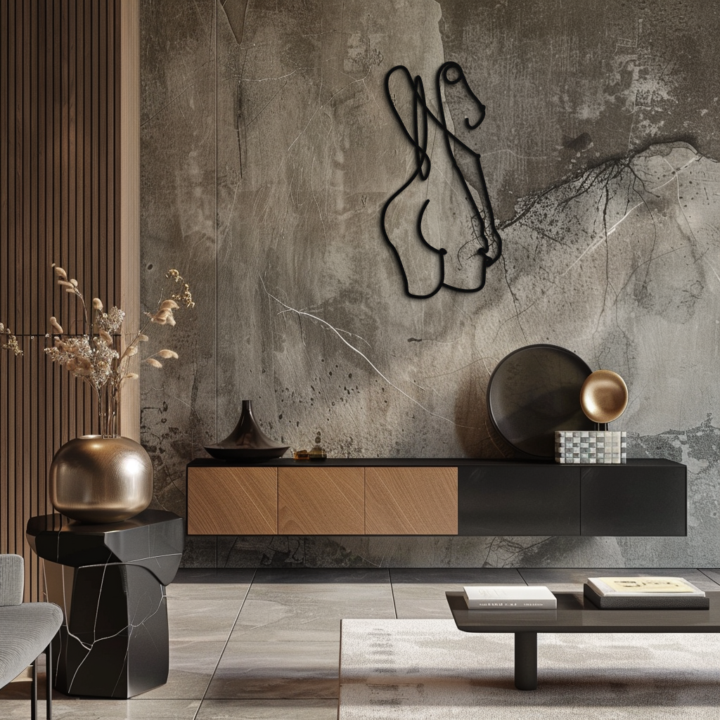 Abstract Female Line Art Metal Wall Decor - KAF082