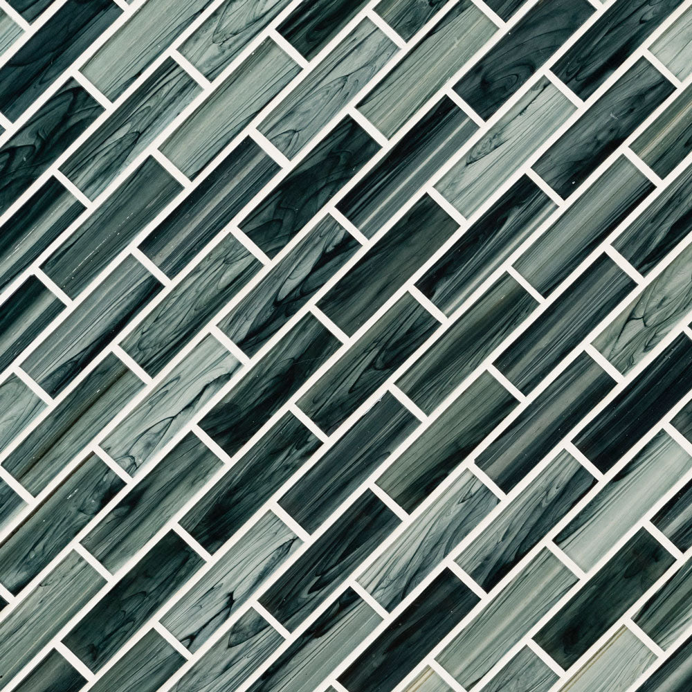 Midnight Blue Ombre 2"x6" Glass Subway Mesh Mounted Mosaic Wall Tile - MSI Collection