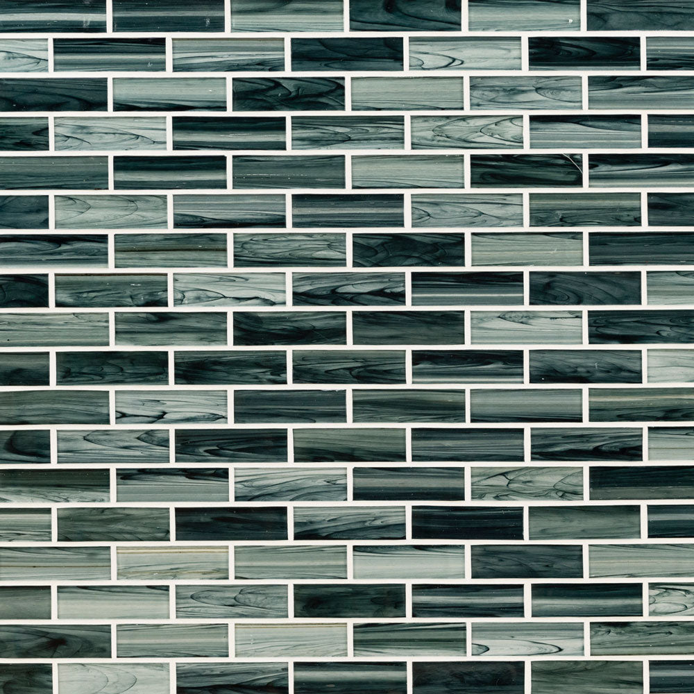 Midnight Blue Ombre 2"x6" Glass Subway Mesh Mounted Mosaic Wall Tile - MSI Collection