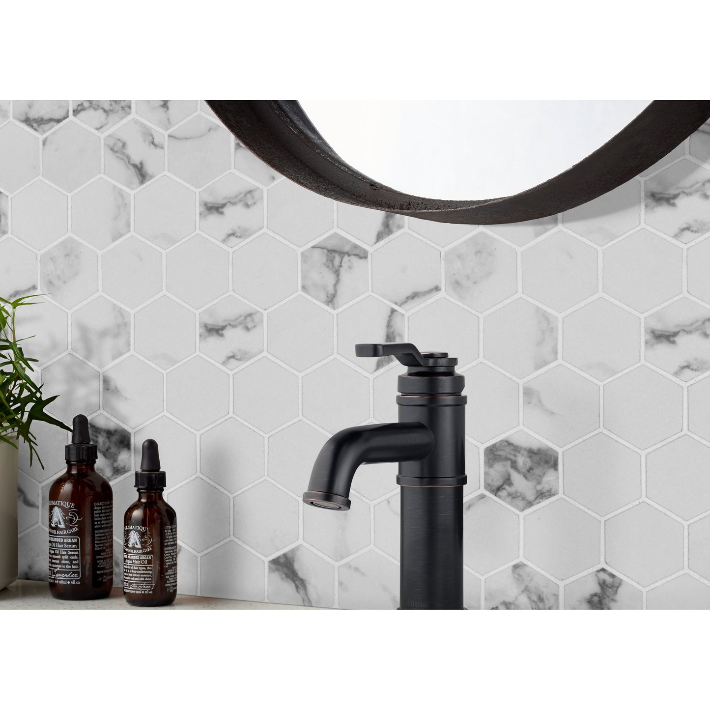 Pietra Statuario 12"x12" Matte 2" Hexagon Porcelain Mesh-Mounted Mosaic Tile - MSI Collection