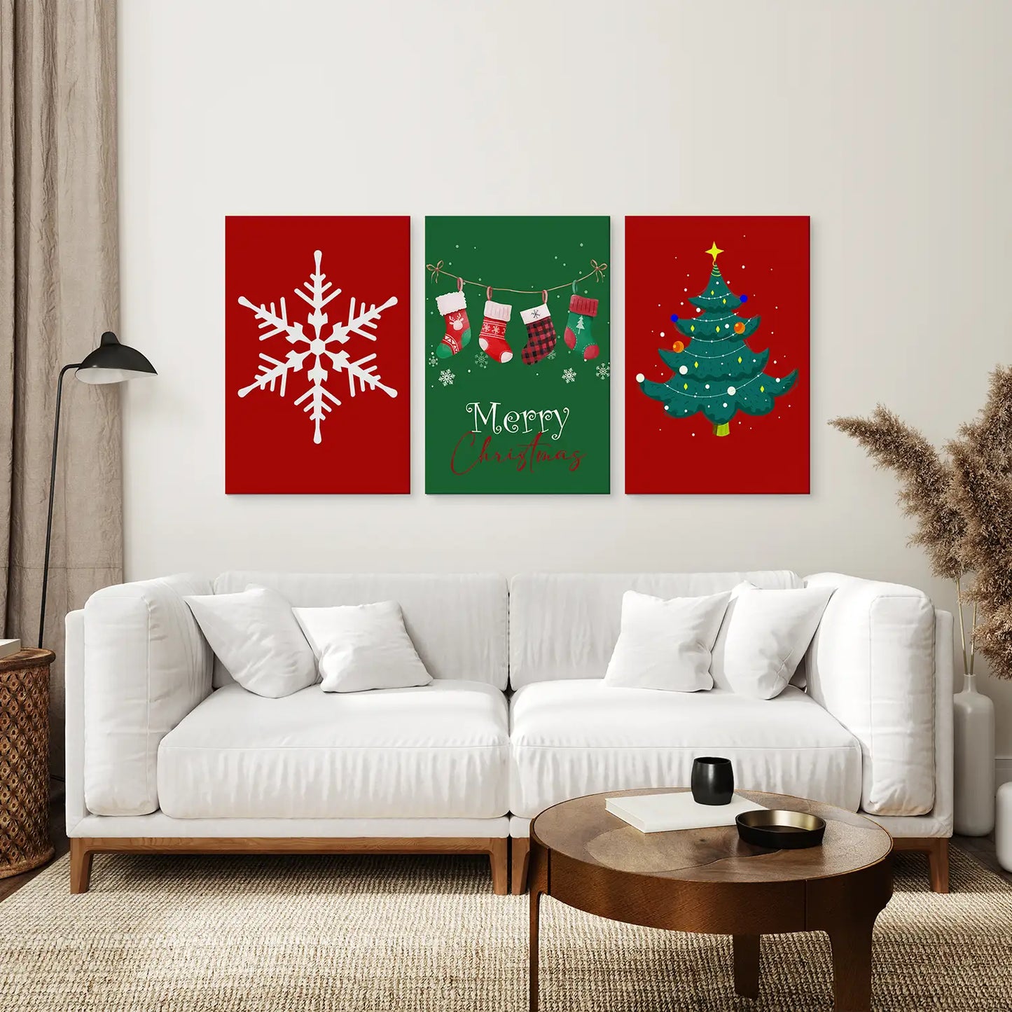 Modern Xmas Holiday Decor Nursery Wall Art Prints