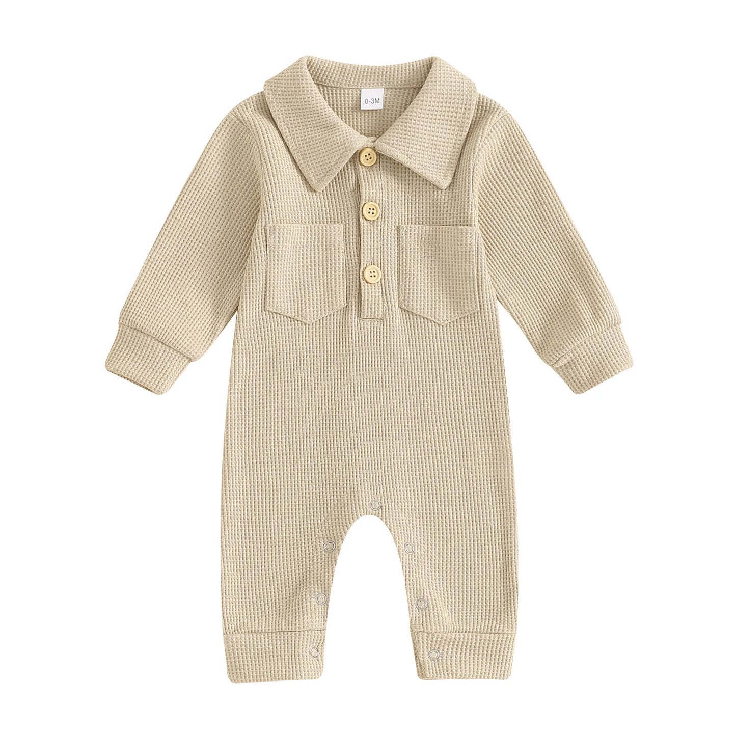 Turn Down Collar Boys Jumpsuit