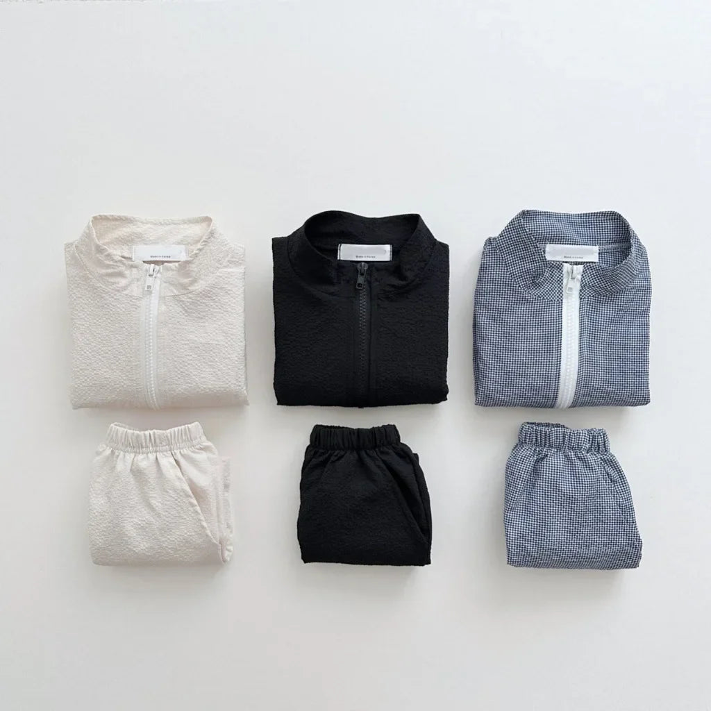 Lightweight Zipper Shorts Jogger Set