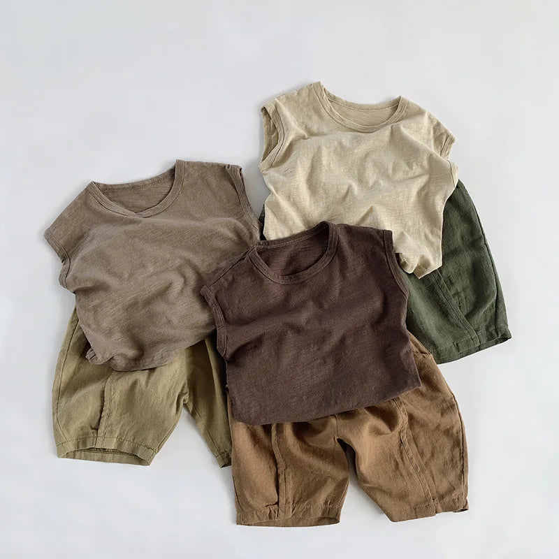 Round Neck Sleeveless Casual T-Shirt