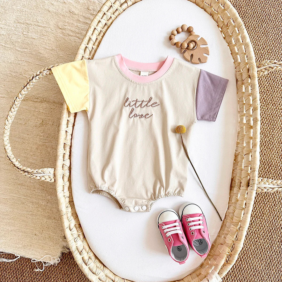 Little Love Color Block T-Shirt Bodysuit