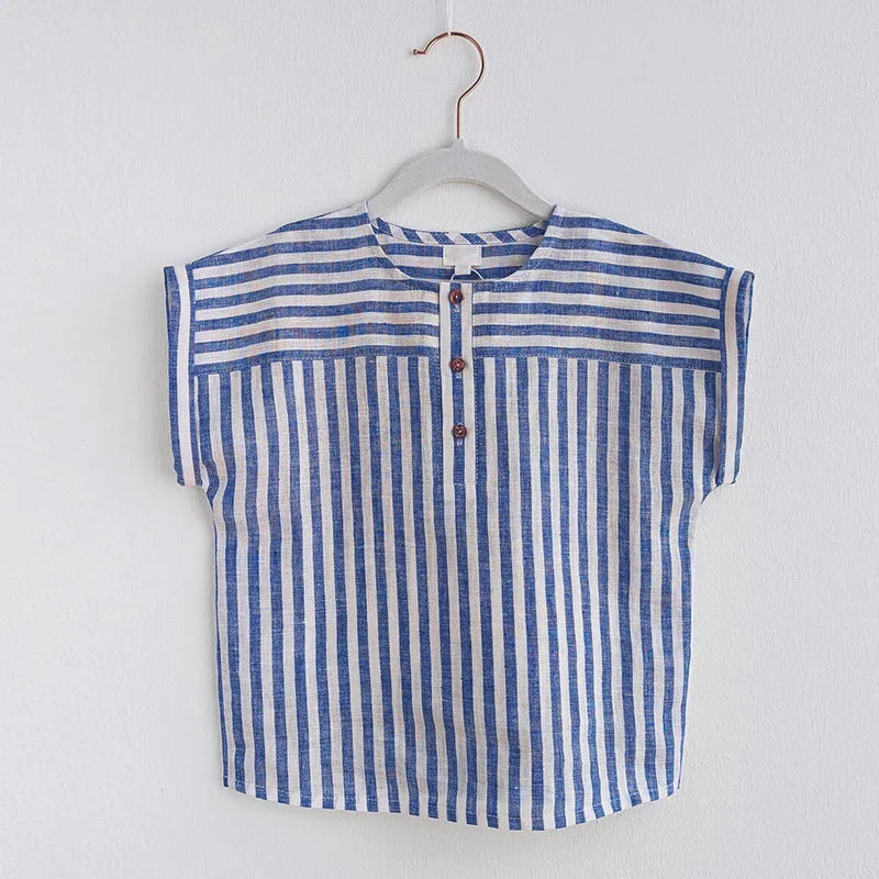 Boys Button Up Linen Shirt