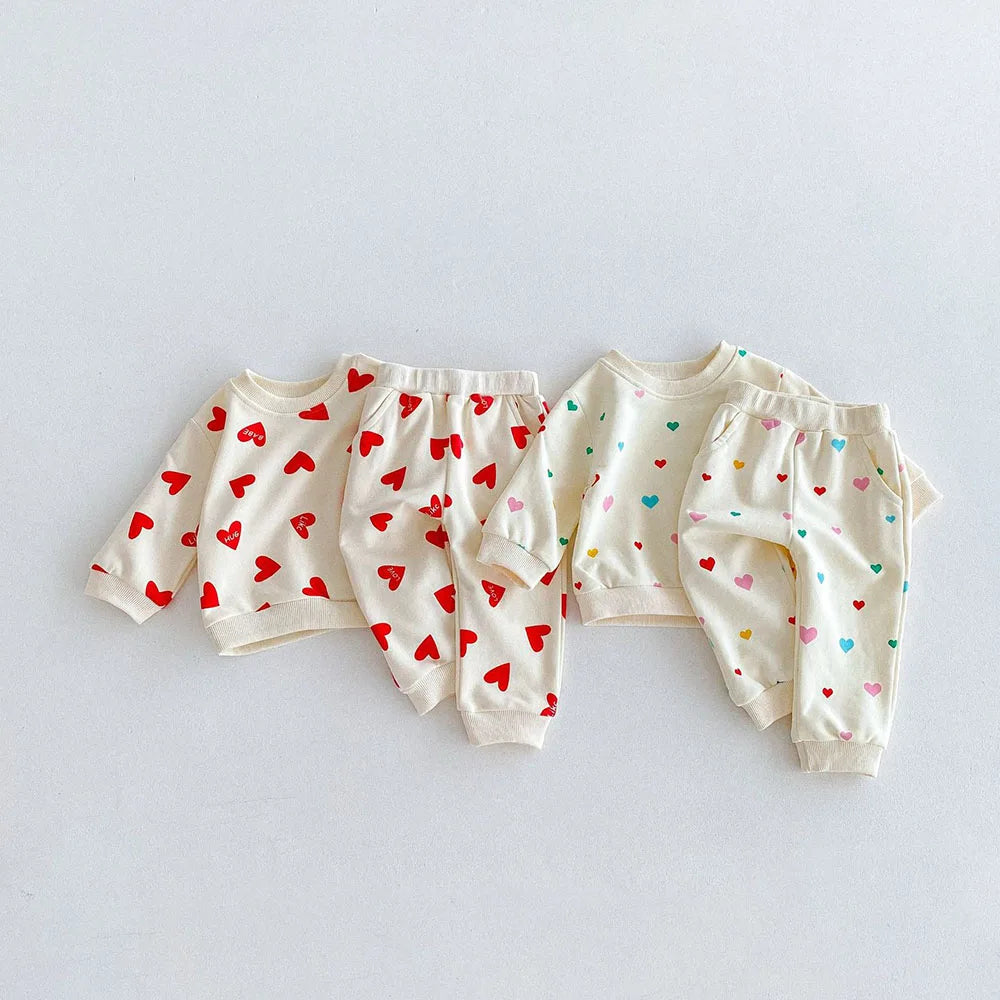 Colorful Heart Jogger Set