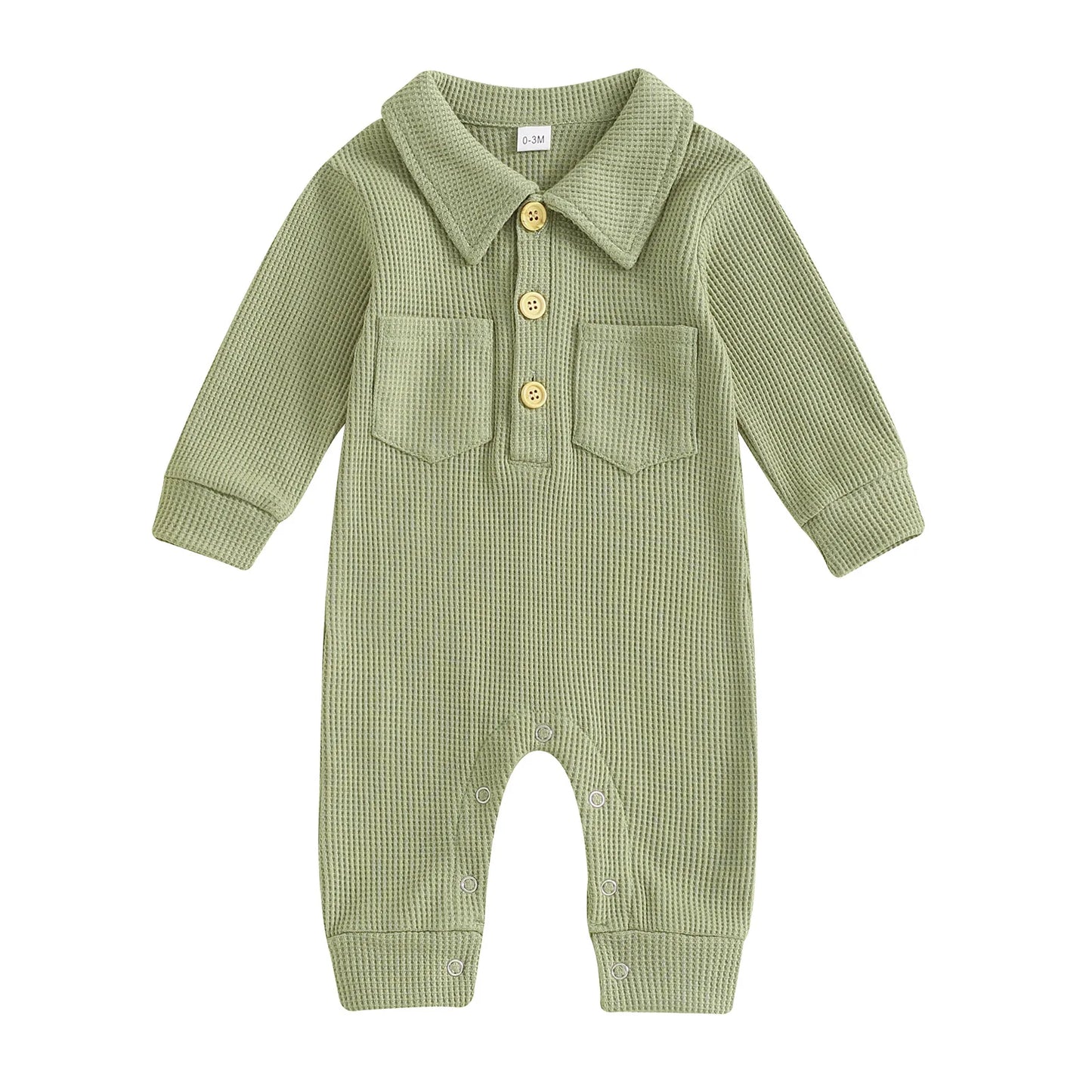 Turn Down Collar Boys Jumpsuit