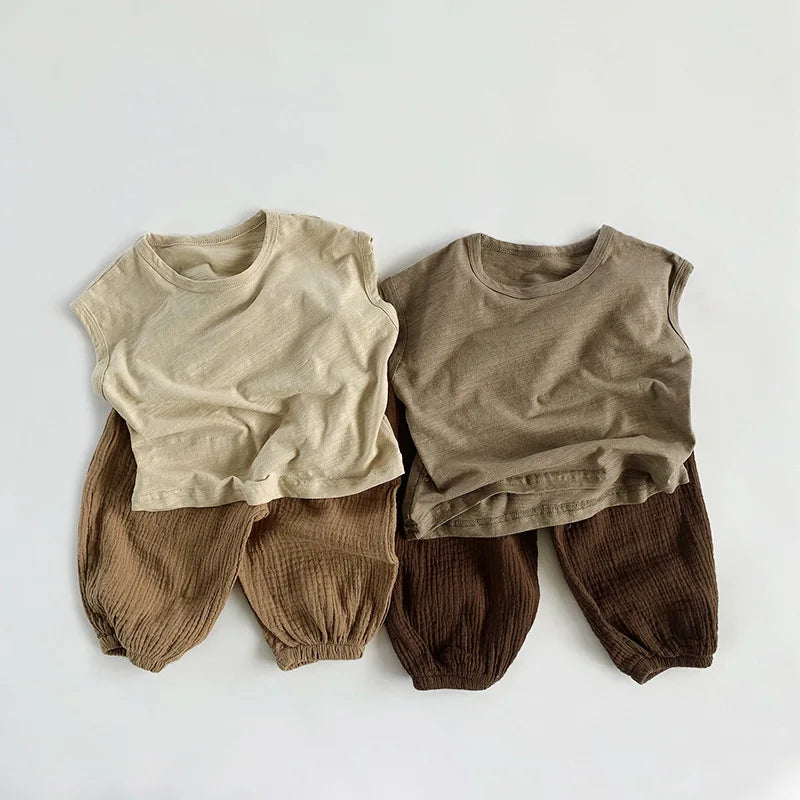 Round Neck Sleeveless Casual T-Shirt