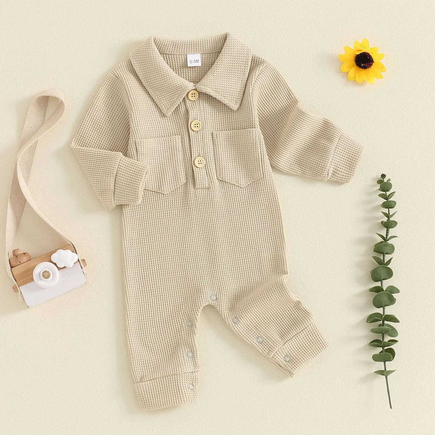 Turn Down Collar Boys Jumpsuit