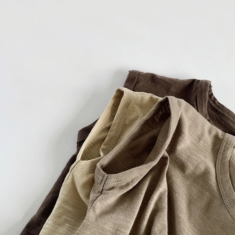 Round Neck Sleeveless Casual T-Shirt