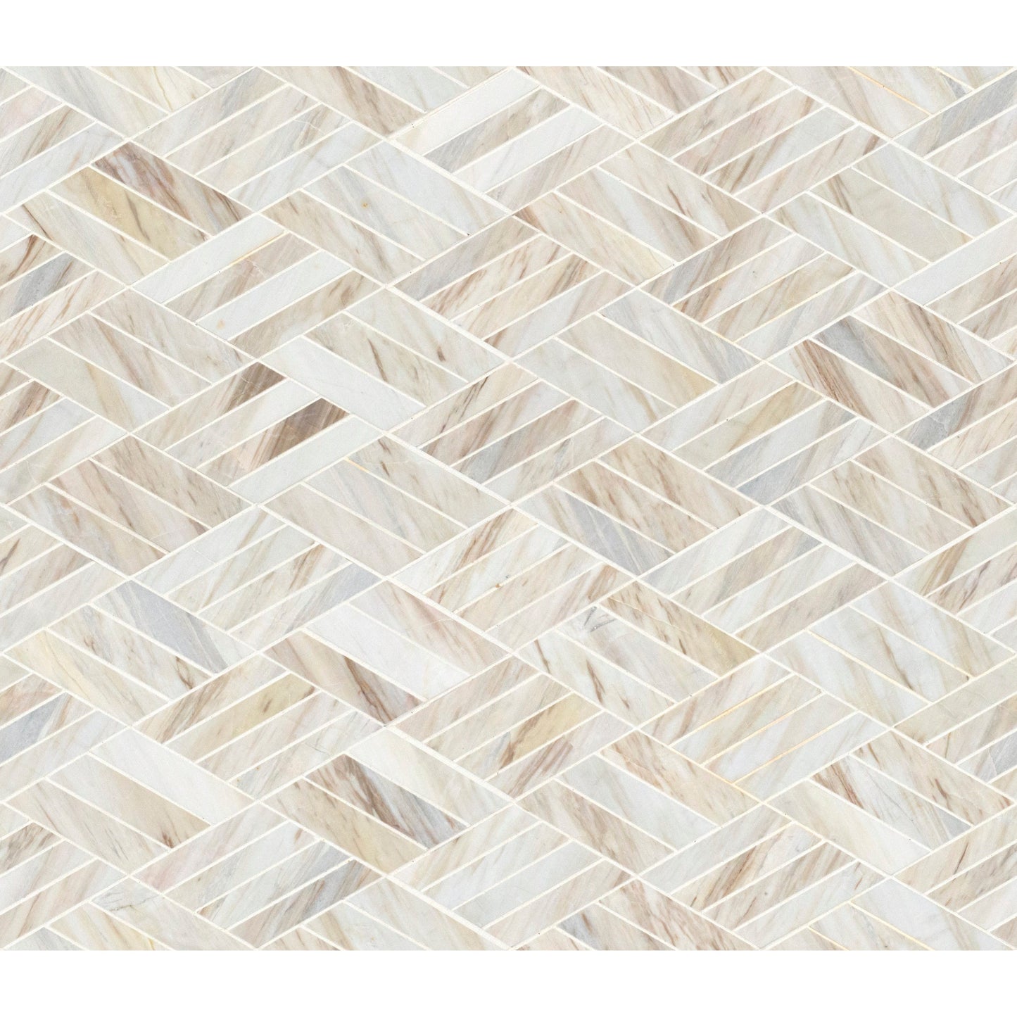 Angora Rhombus 10.8"x12.4" Polished Marble Mosaic Tile - MSI Collection