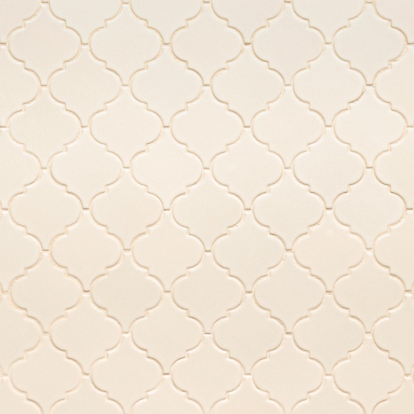 Antique White Arabesque 10.83" x 15.5" Glazed Ceramic Mesh-Mounted Mosaic Wall Tile Pattern-MSI Collection