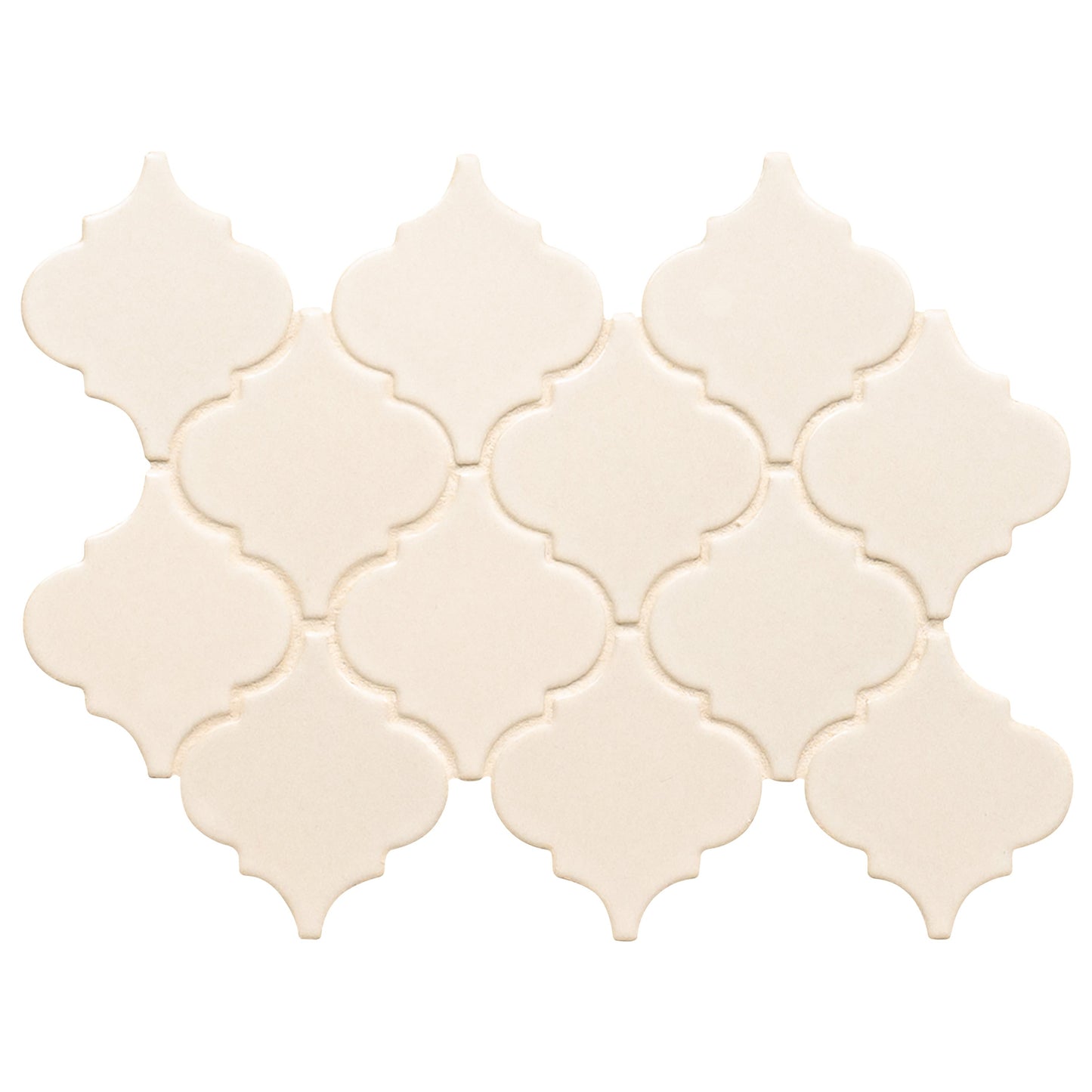 Antique White Arabesque 10.83" x 15.5" Glazed Ceramic Mesh-Mounted Mosaic Wall Tile Pattern-MSI Collection
