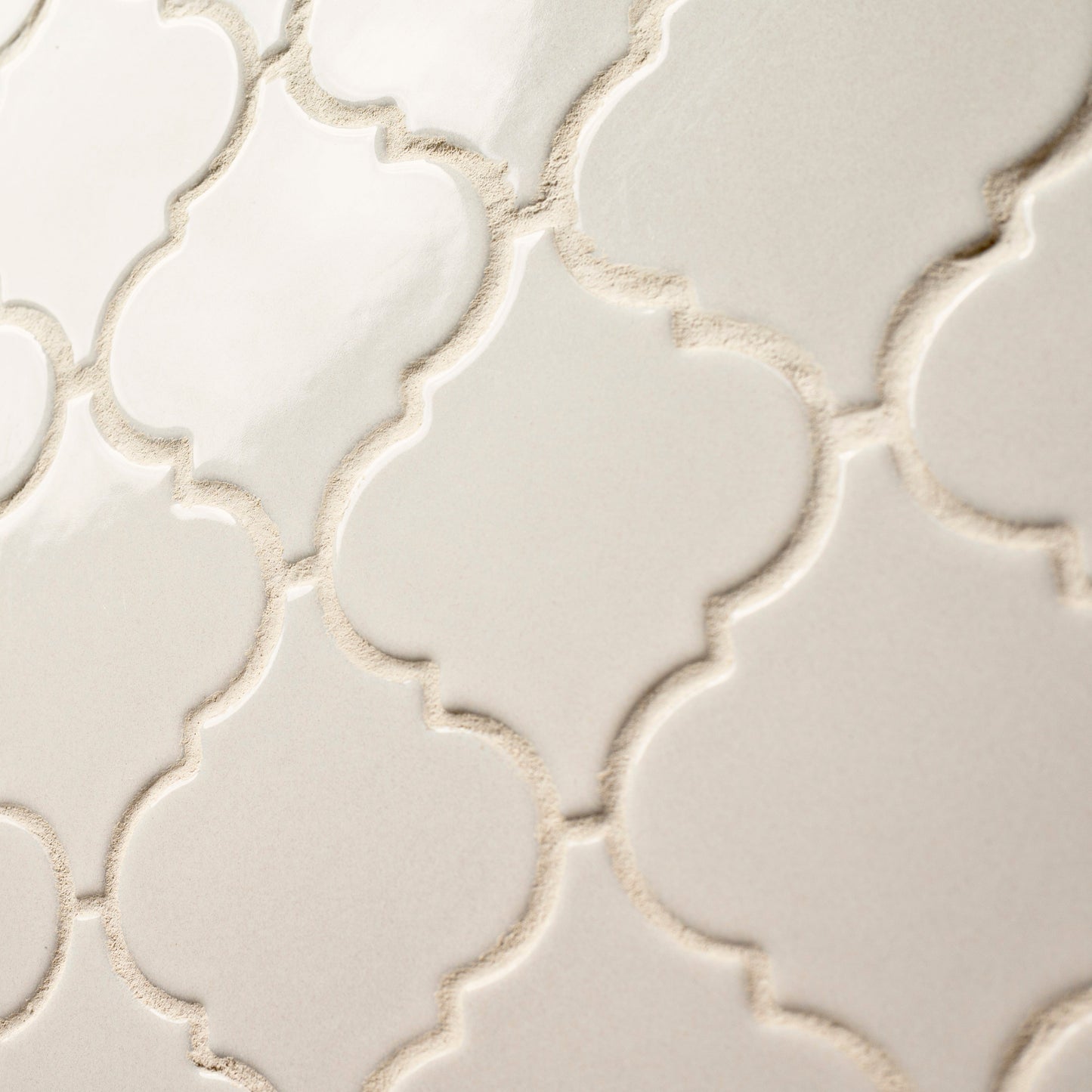 Antique White Arabesque 10.83" x 15.5" Glazed Ceramic Mesh-Mounted Mosaic Wall Tile Pattern-MSI Collection
