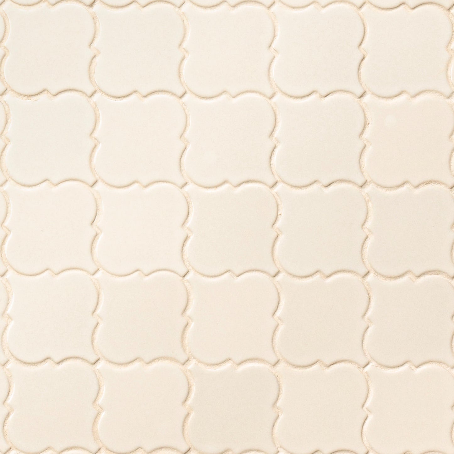 Antique White Arabesque 10.83" x 15.5" Glazed Ceramic Mesh-Mounted Mosaic Wall Tile Pattern-MSI Collection