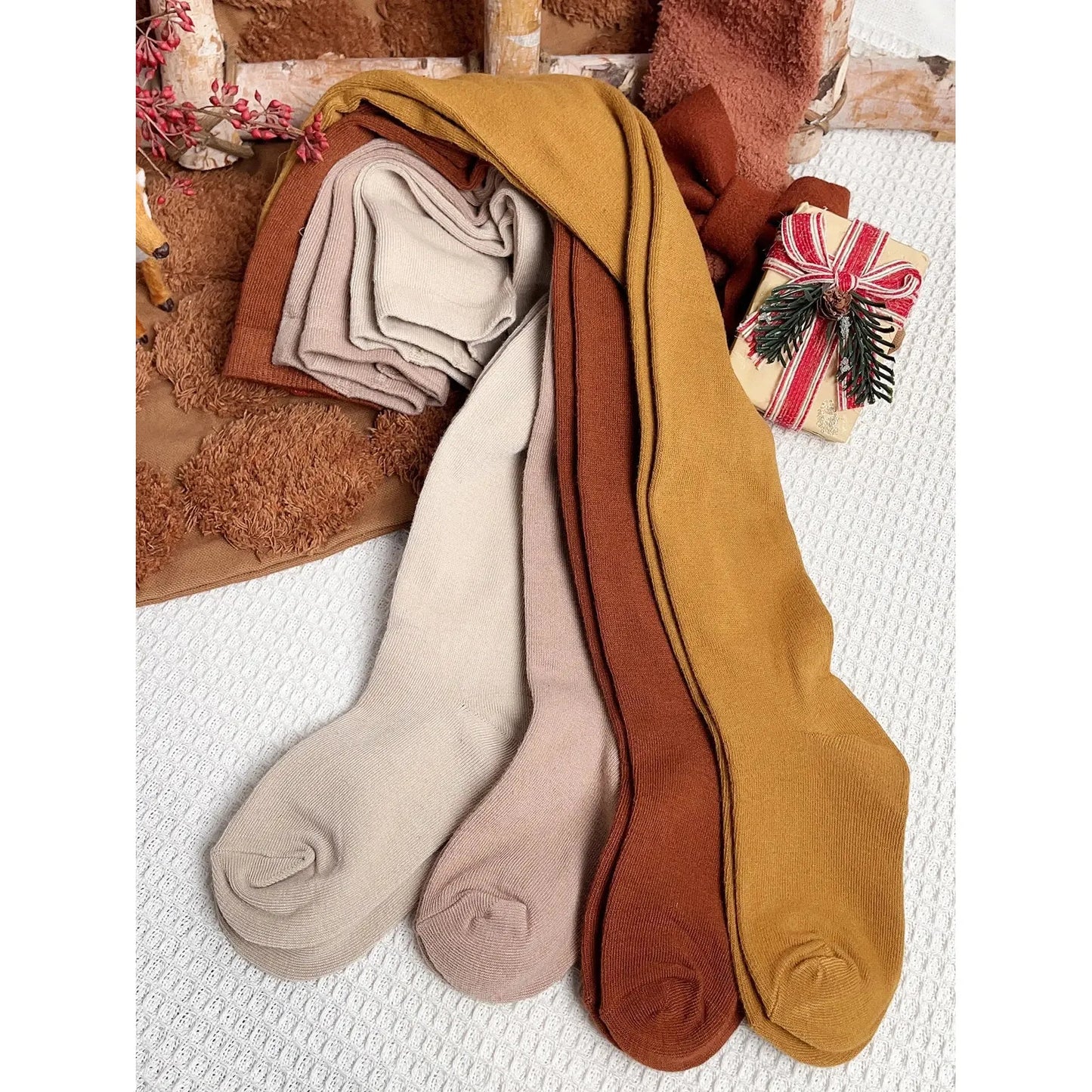 4 Pairs Solid Tights