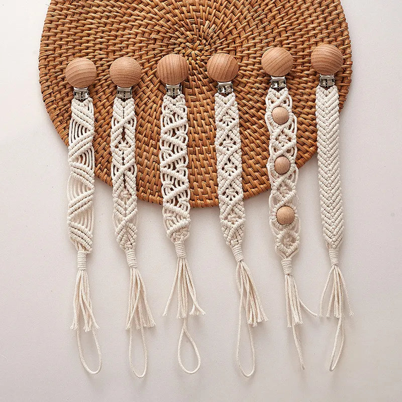 Knitted Tassel Pacifier Chain