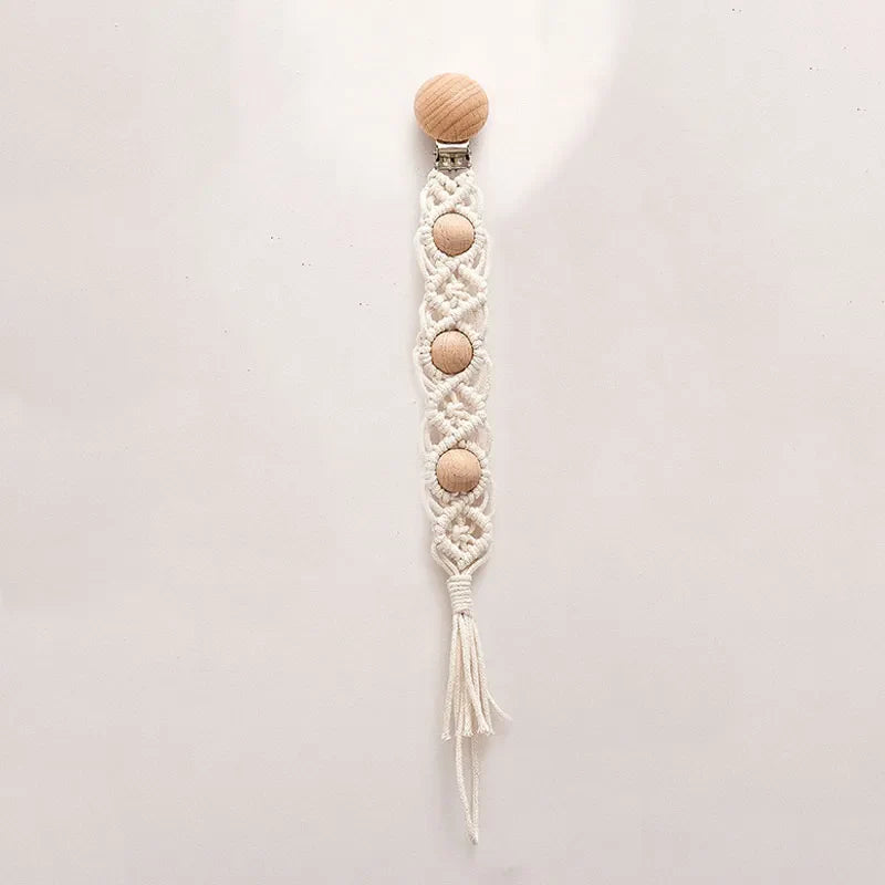 Knitted Tassel Pacifier Chain