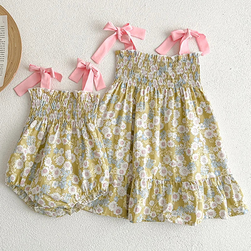 Contrast Floral Sister Outfit