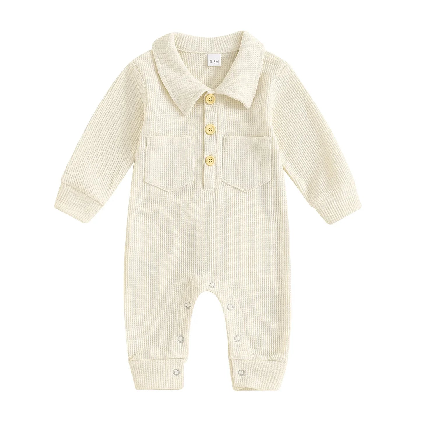 Turn Down Collar Boys Jumpsuit