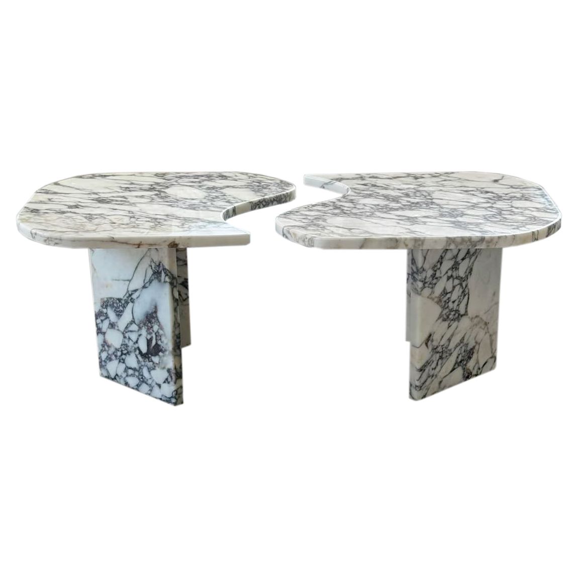 Calacatta Viola Marble Designer Coffee Table Polished Set of 2