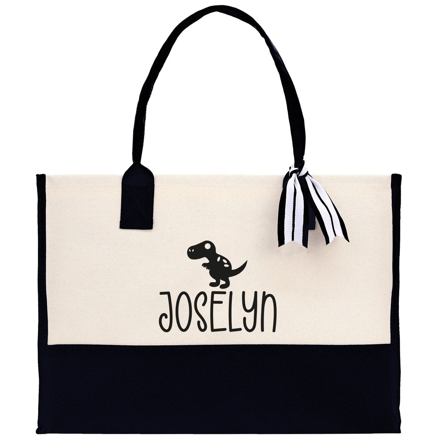 Personalized Kids Name Tote Bag Dinosaur Tote Kindergarten Tote Beach Bag for Boys Custom Kids Summer Bag Kids School Bag Rabbit Unicorn Cat