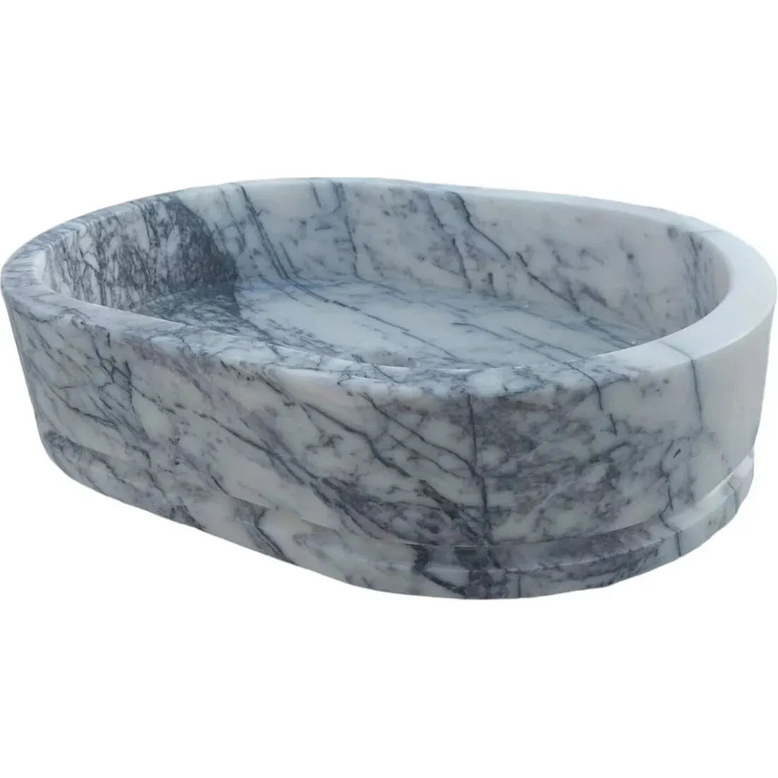 New York Marble Ellipse Wall-mount Bathroom Sink (W)14" (L)20" (H)5"