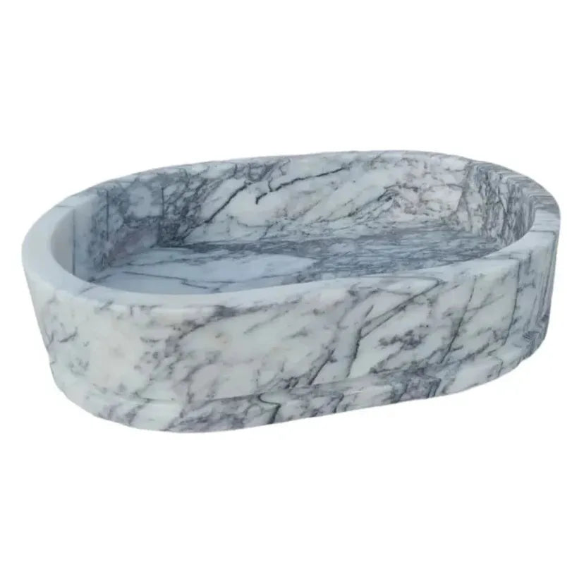 New York Marble Ellipse Wall-mount Bathroom Sink (W)14" (L)20" (H)5"