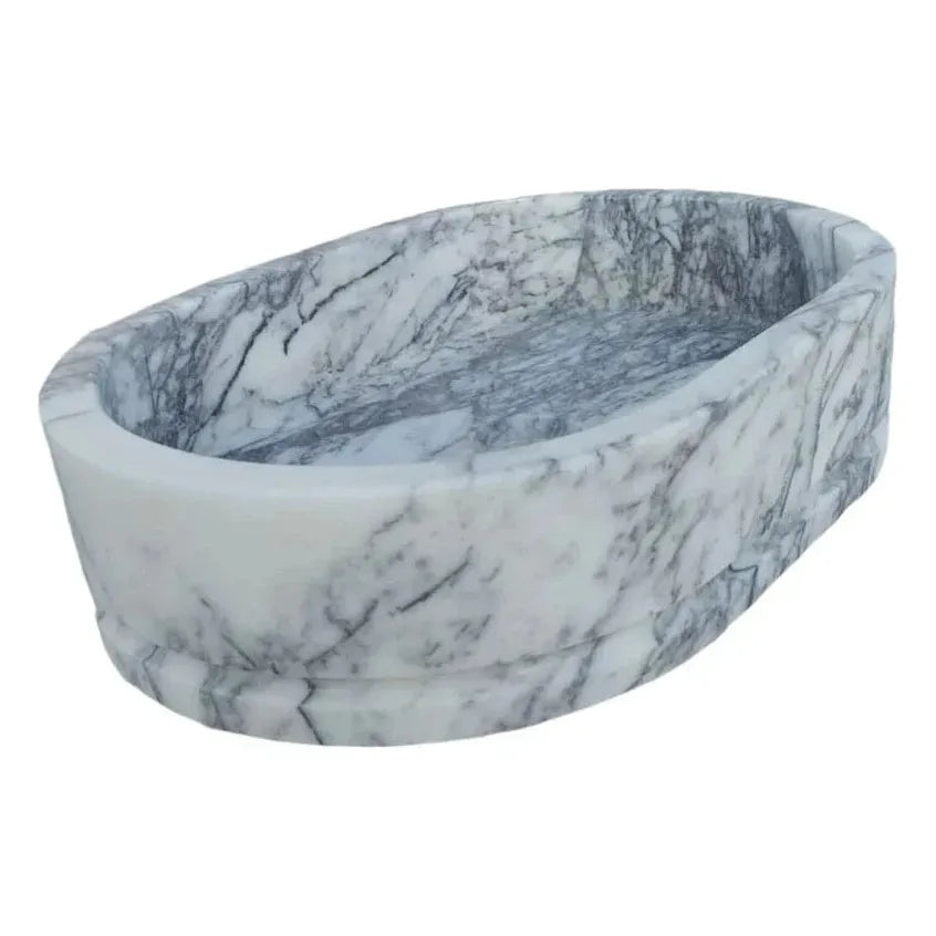 New York Marble Ellipse Wall-mount Bathroom Sink (W)14" (L)20" (H)5"