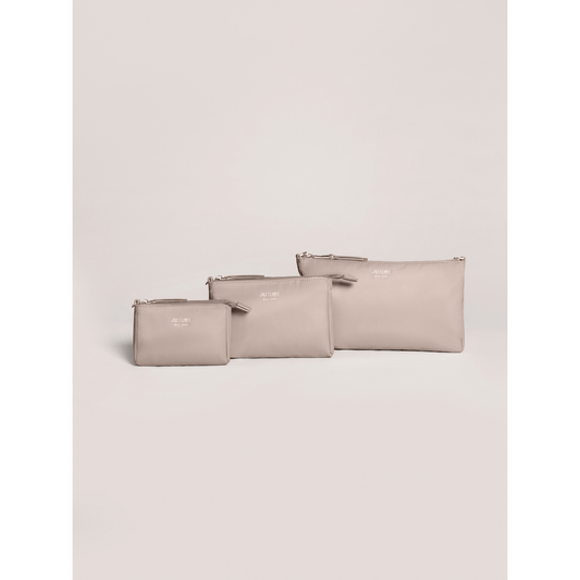 3-piece Pouch Set Taupe