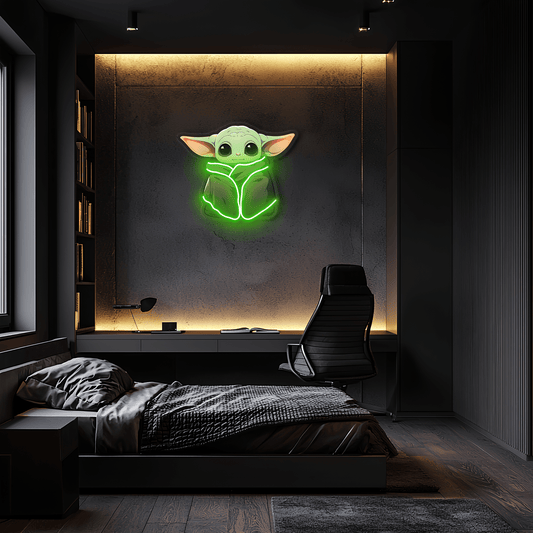 Yoda Neon Sign, Uv Print Neon, Start Wars Wall Decor, Yoda Uv Print Neon Sign,Neon Light,Neon Wall Art, Neon Sign,Neon Light Sign,Neon Gifts