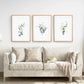 Gold & Green Eucalyptus Wall Art Set of 3