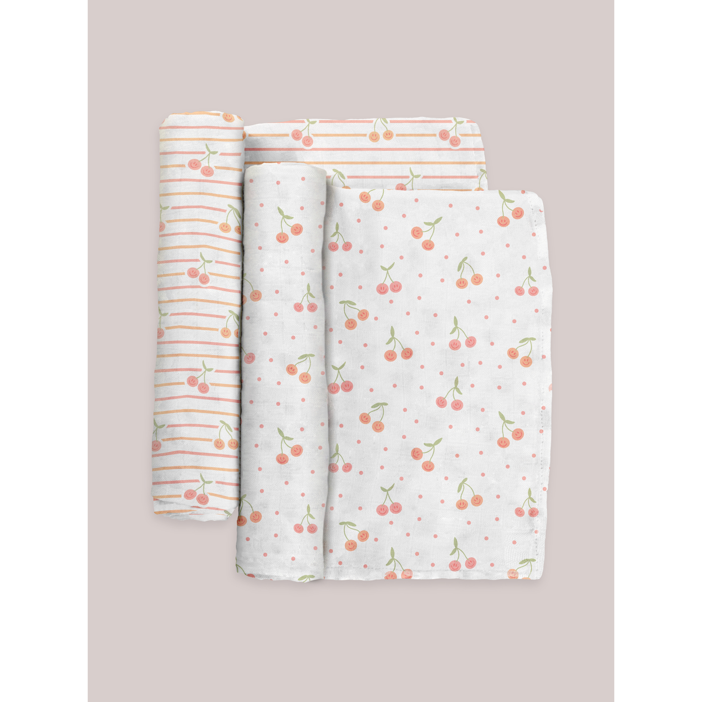 Swaddle Blanket Set - Cherry Cute by Doodle By Meg