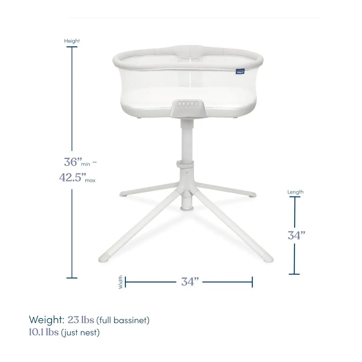 HALO White BASSINEST Soothing Swivel Sleeper 3.0