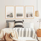 3 Piece Beige Coastal Wall Art. Waves, Beach Path, Lifeguard