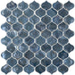 Blue Shimmer Arabesque 10" x 10.20" Glass Mesh-Mounted Mosaic Tile Pattern-MSI Collection
