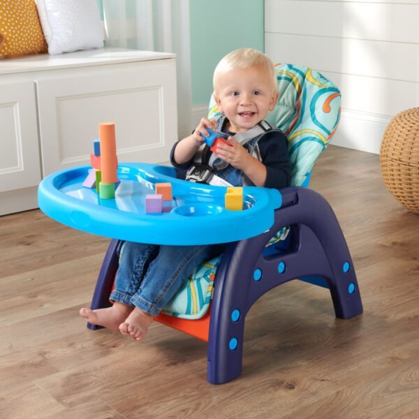 Envee II Baby High Chair with Playtable Conversion – Blue/Orange