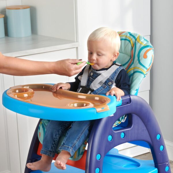 Envee II Baby High Chair with Playtable Conversion – Blue/Orange