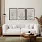 3 Piece Contemporary Art Set of Posters. One Line Drawing