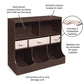 Combo Bin Storage Unit with Three Baskets – Espresso