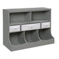 Combo Bin Storage Unit with Three Baskets – Gray